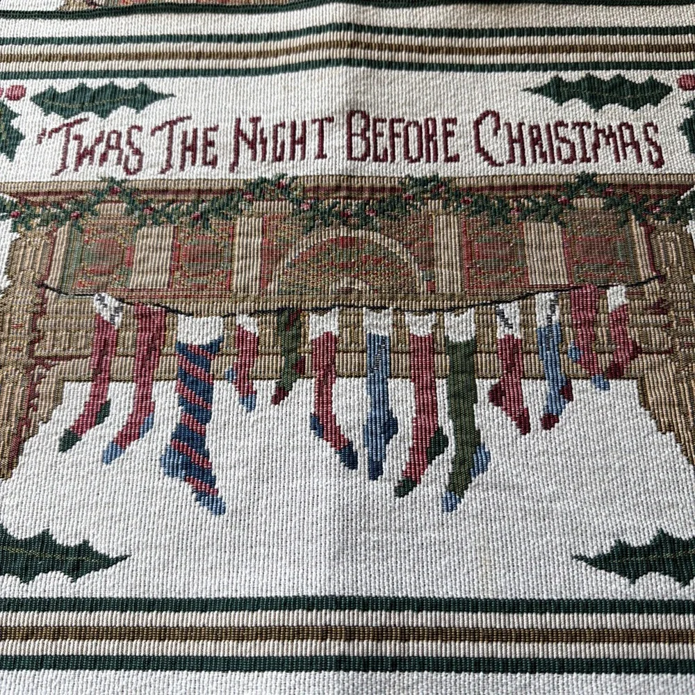 Vintage Set Of 3 'Twas The Night Before Christmas Tapestry Placemats 17